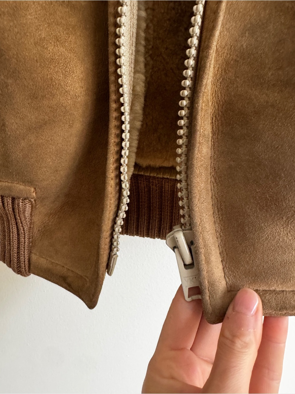 Brown Shearling-Lined Suede Vest - Picture 2 of 7